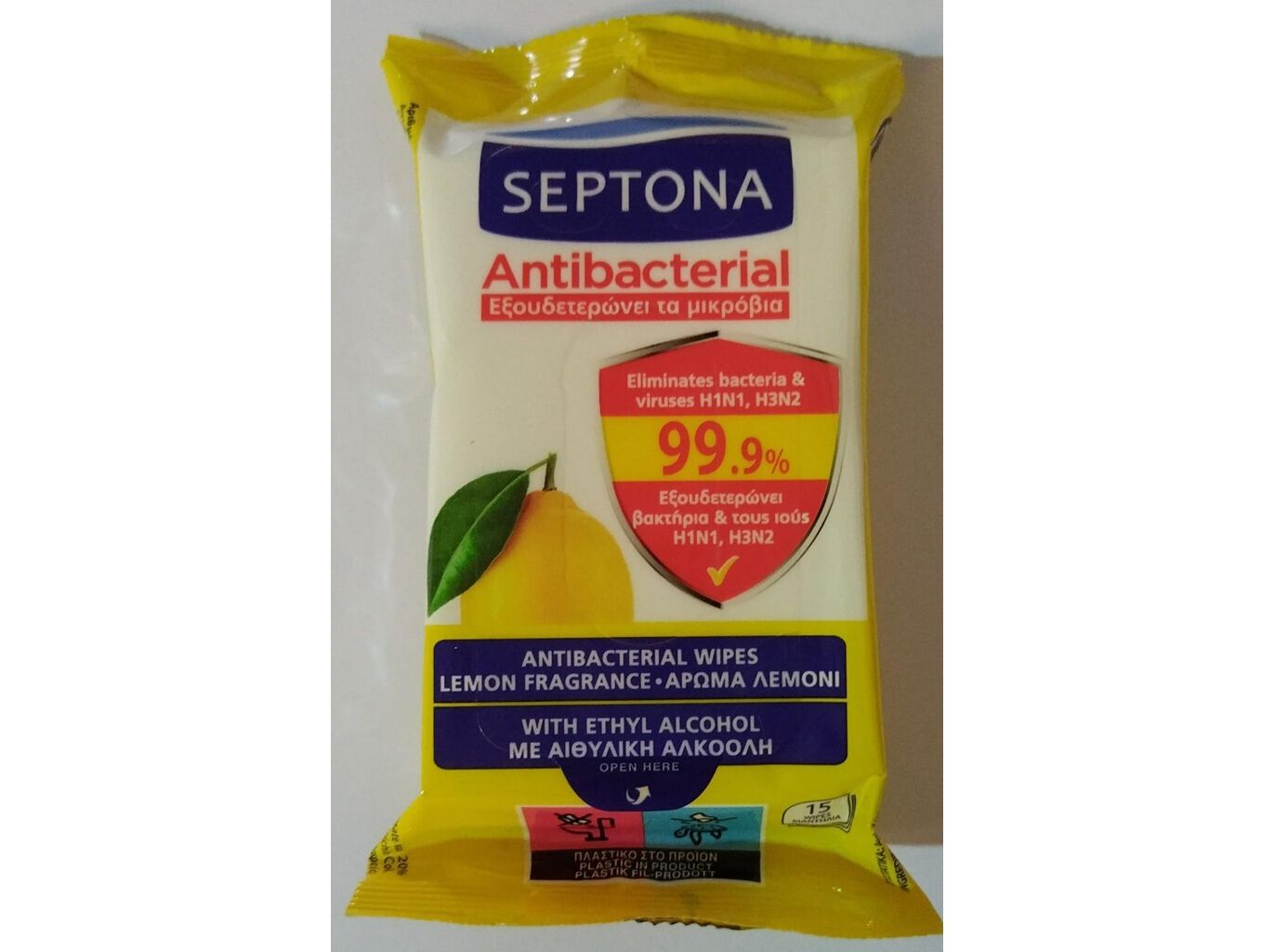 TOALHITAS SEPTONA ANTIBACTERIANAS LIM&Atilde;O 15UN image number 1