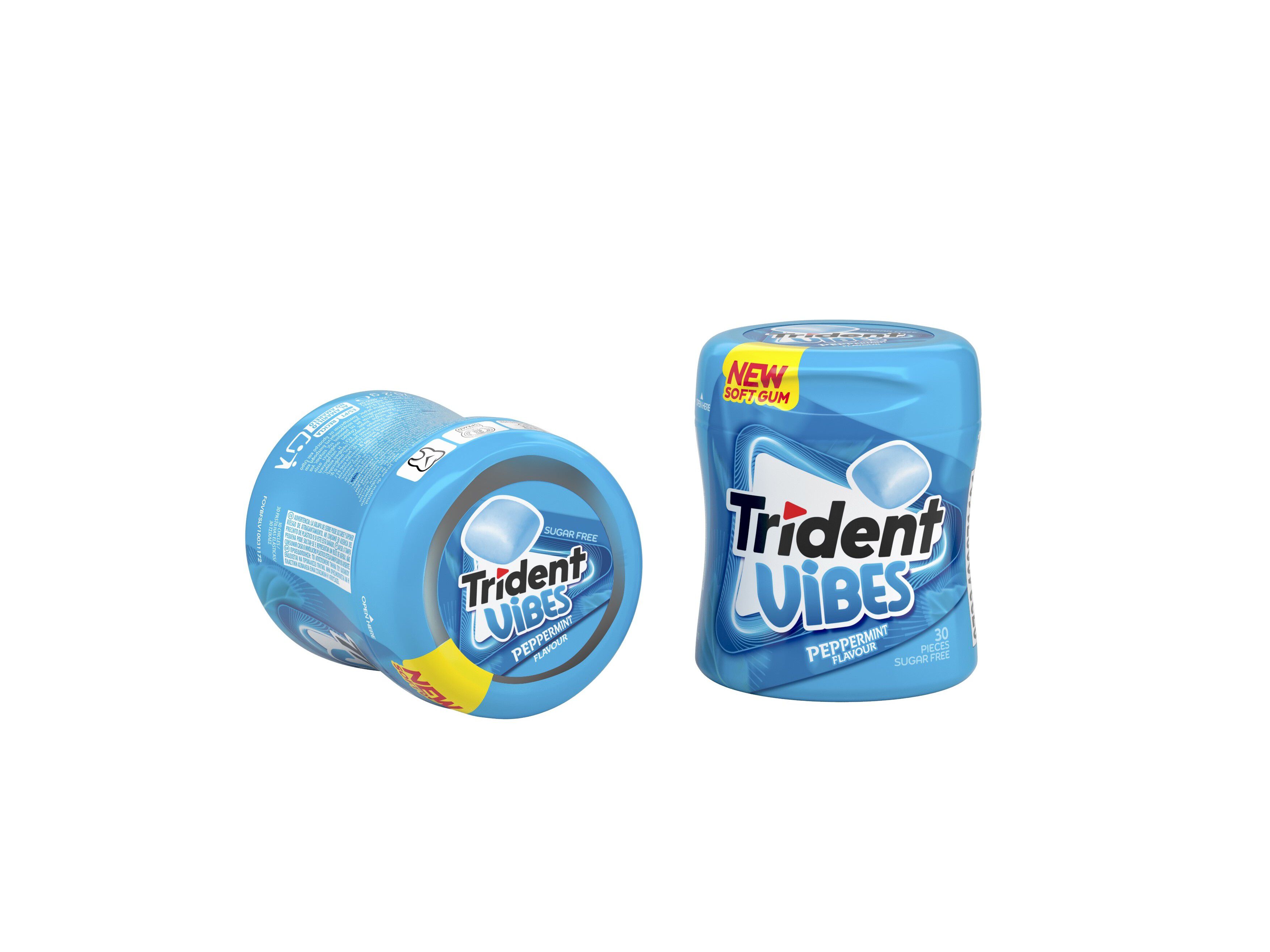 PASTILHAS SEM A&Ccedil;&Uacute;CAR TRIDENT VIBES BOTTLE PEPPERMINT 70.2GR image number 0