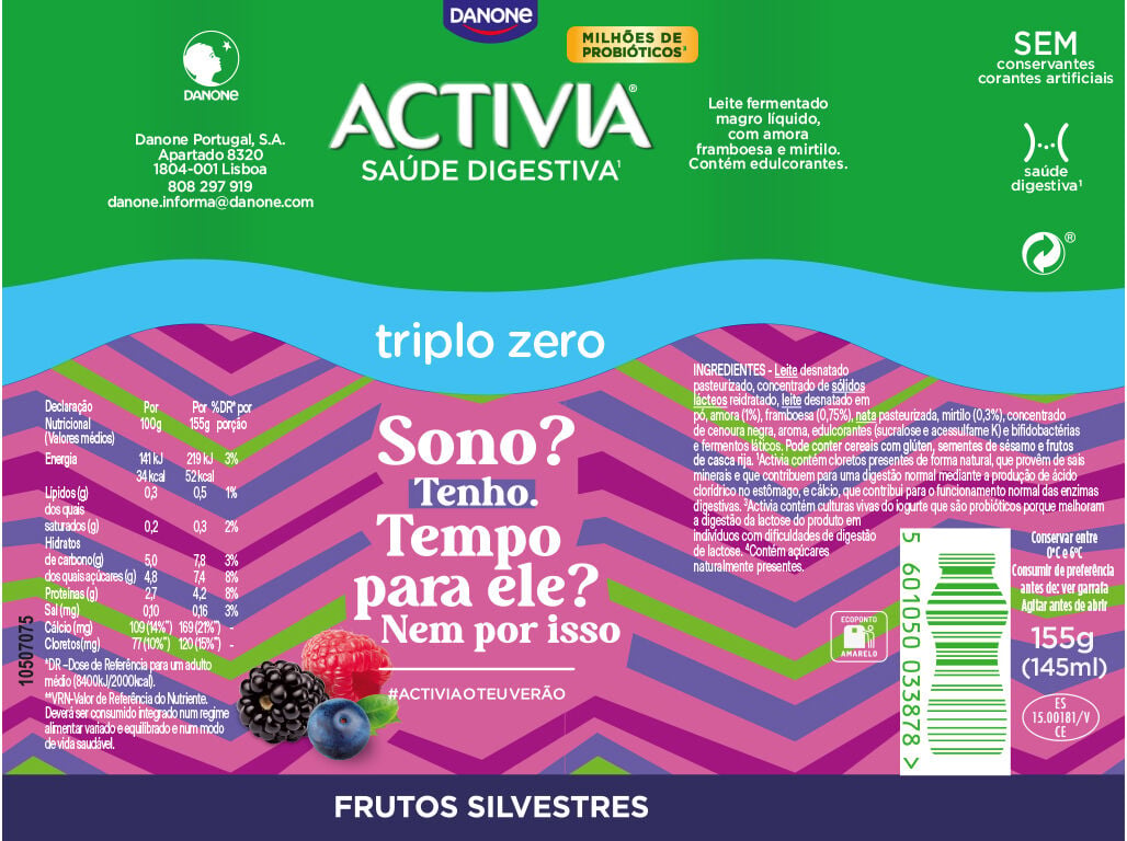 IOGURTE ACTIVIA BIFIDUS L&Iacute;QUIDO FRUTOS SILVESTRES 000% 8X155G image number 1