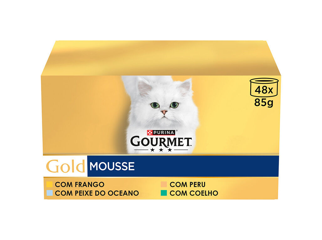 COMIDA H&Uacute;MIDA PARA GATO GOURMET GOLD MOUSSE FRANGO 48X85G image number 0