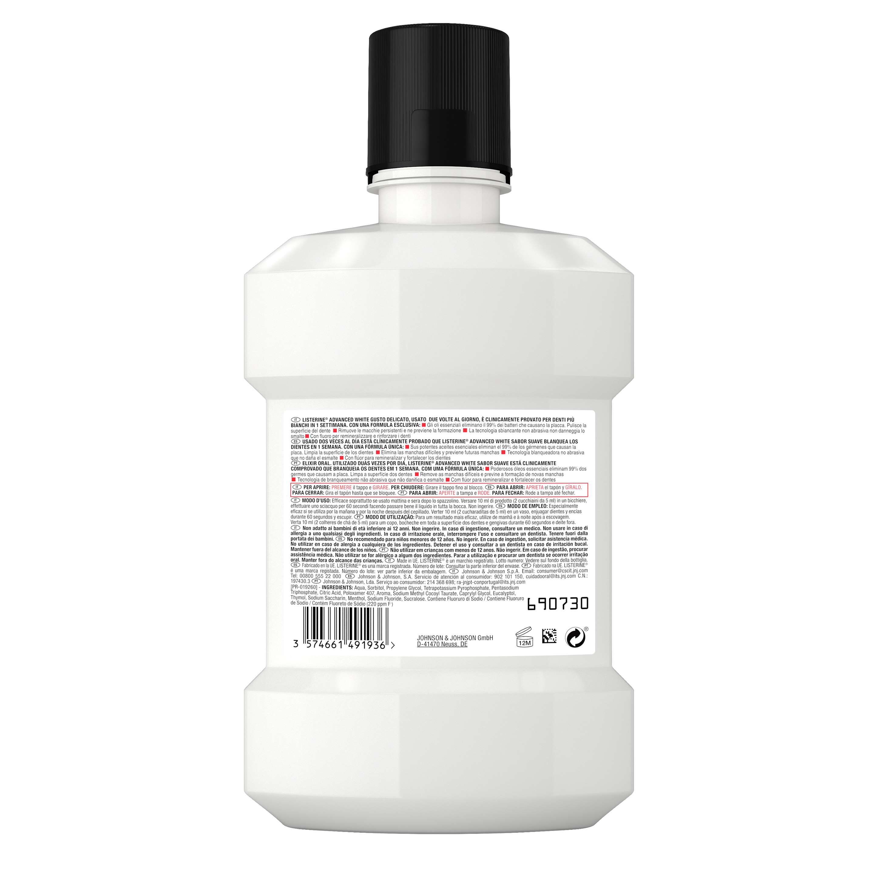 ELIXIR LISTERINE ADVANCED WHITE 1000ML image number 1