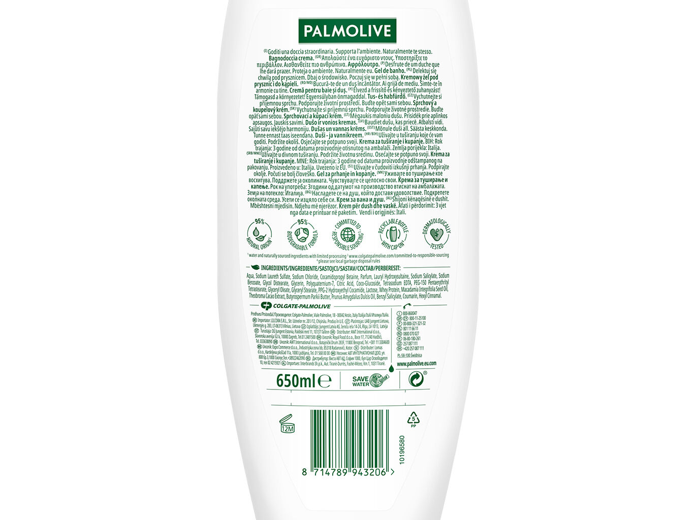 Gel de Banho Naturals Hidratante Macad&acirc;mia Palmolive 650ml image number 1