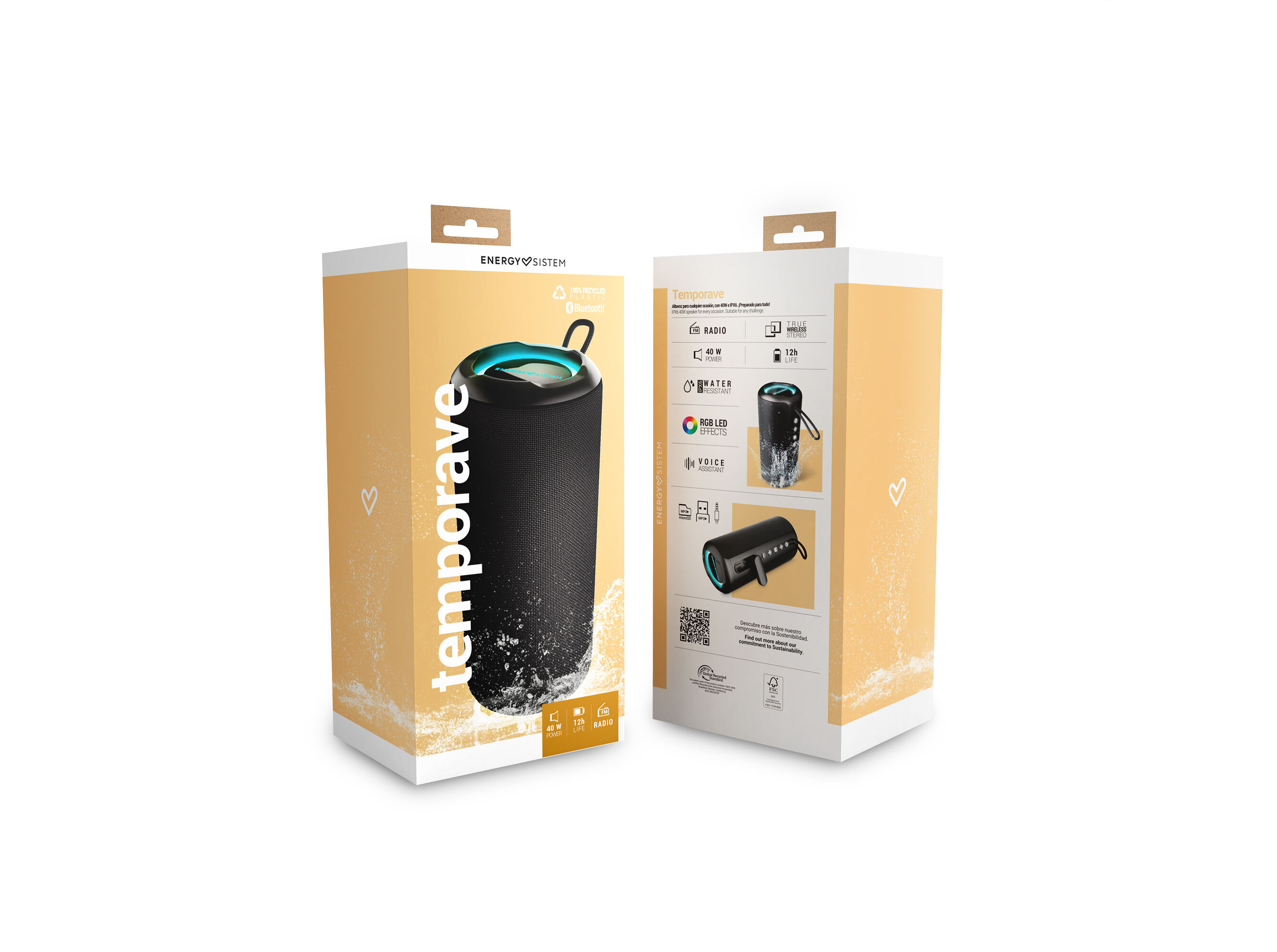 COLUNA PORT&Aacute;TIL ENERGY SISTEM TEMPORAVE PRETO 40W AUT.12HR image number 4