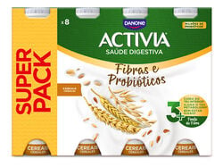 IOGURTE ACTIVIA BIFIDUS LÍQUIDO CEREAIS PACK PROMOCIONAL 8X155G