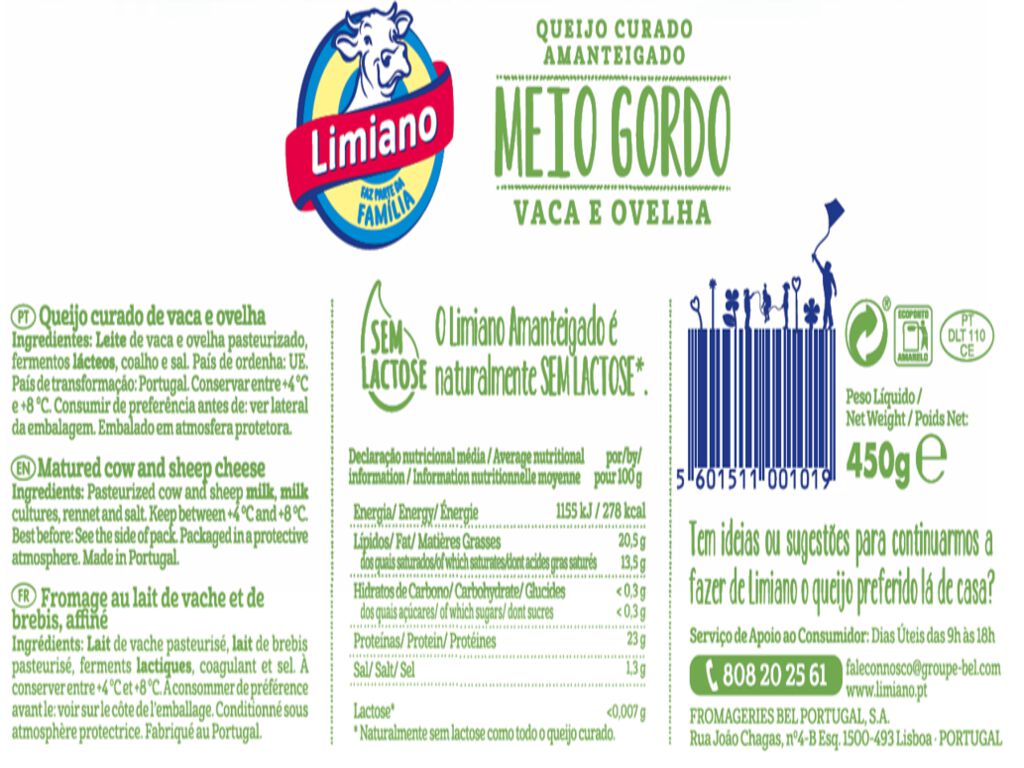 QUEIJO LIMIANO MEIO GORDO 450 G image number 1