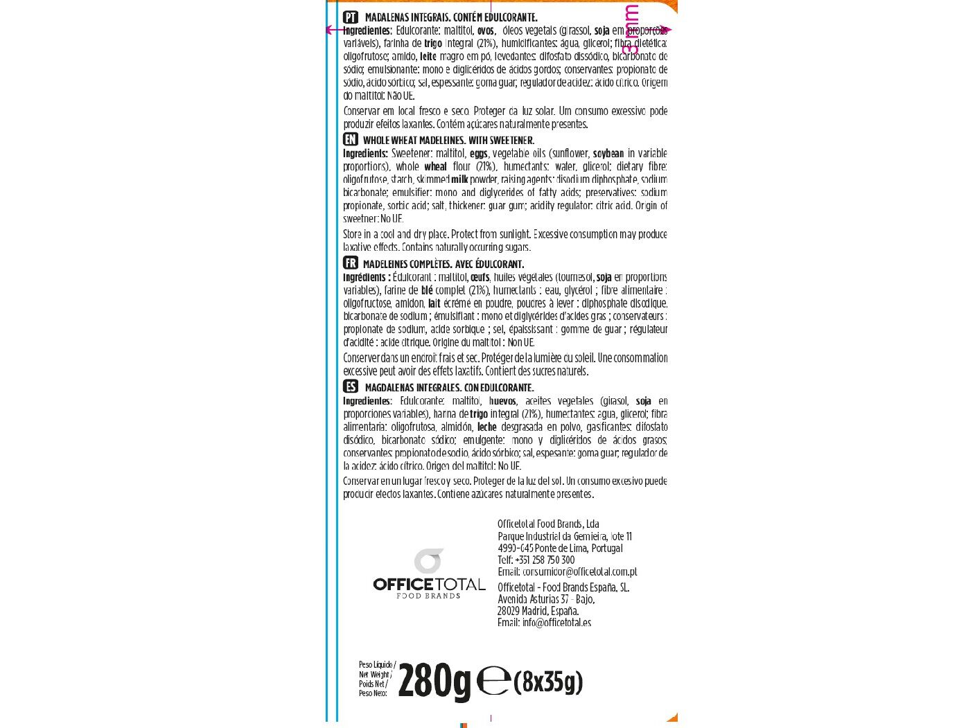 MADALENAS INTEGRAL AURORA 0% A&Ccedil;&Uacute;CAR 280G image number 1