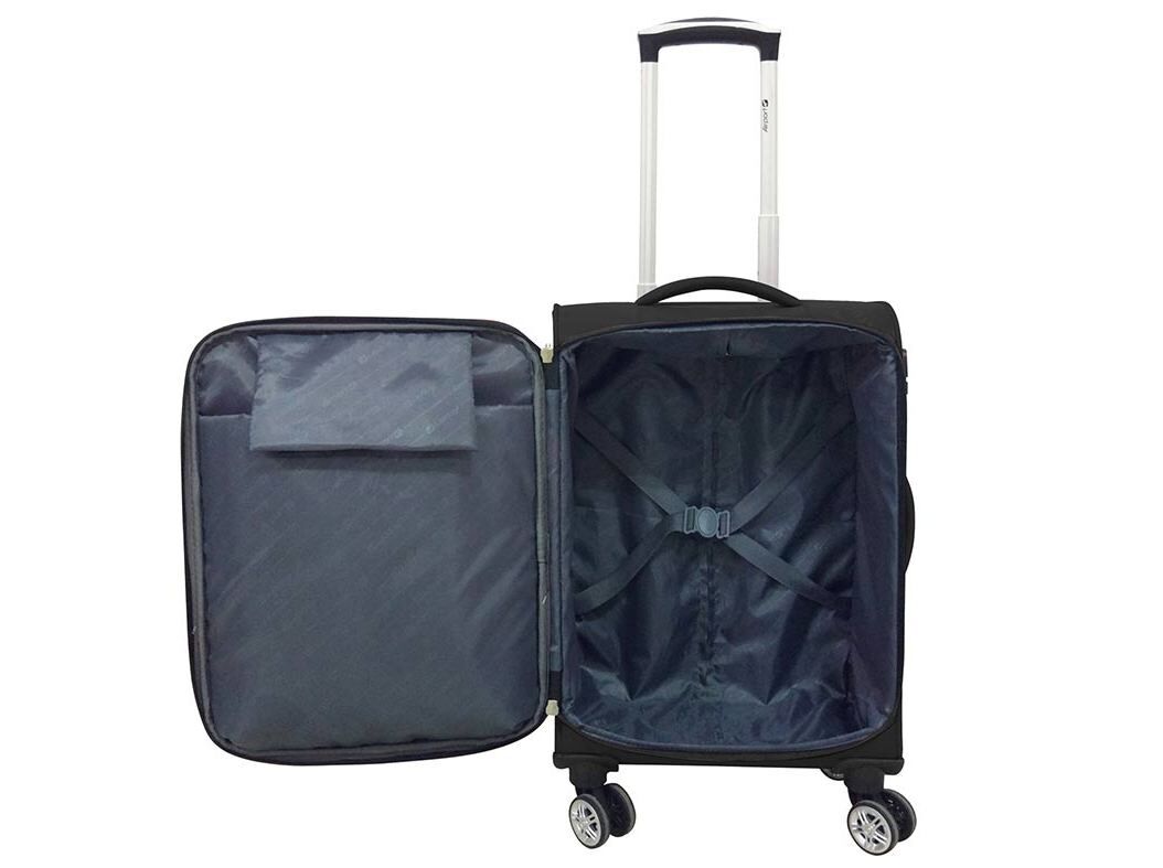 MALA DE CABINE FLEX&Iacute;VEL AIRPORT PRETO 8 RODAS 55CM image number 1