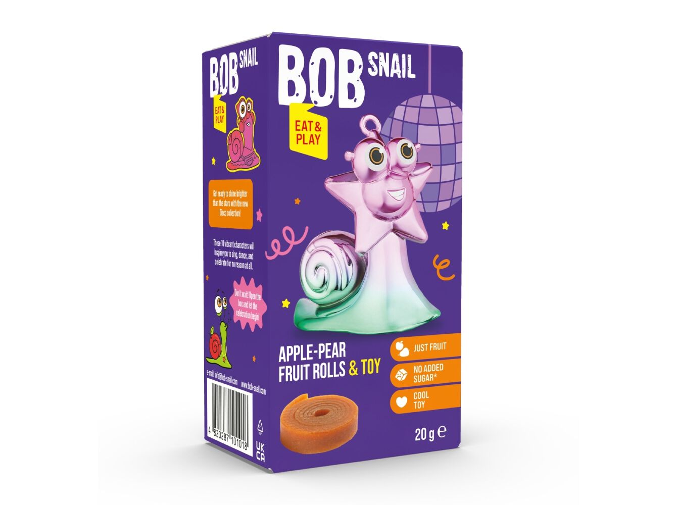 ROLINHOS DE FRUTA BOB SNAIL MA&Ccedil;&Atilde;-P&Ecirc;RA E BRINQUEDO 20G image number 0