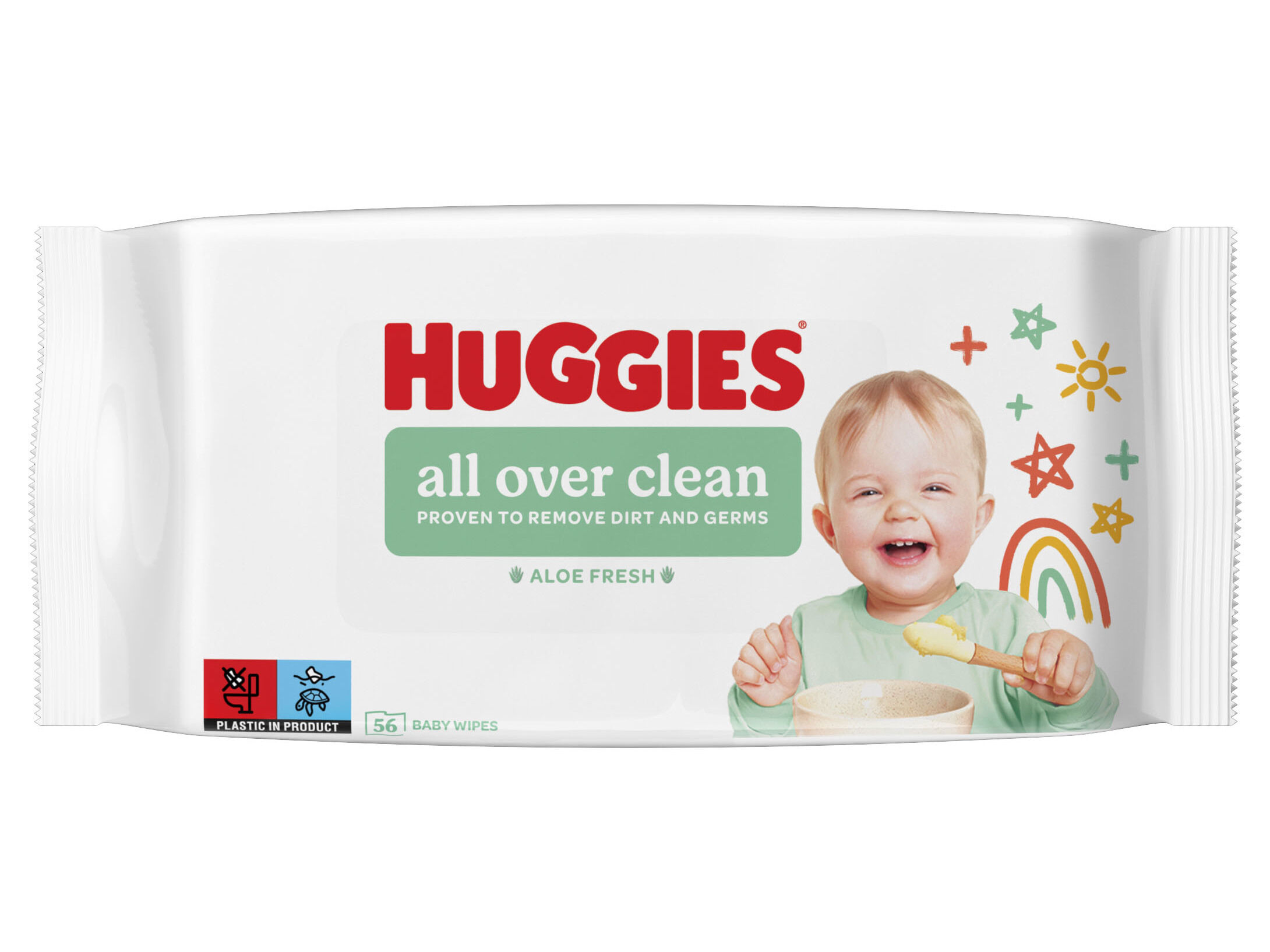 TOALHITAS HUGGIES ALL OVER CLEAN 56UN image number 0