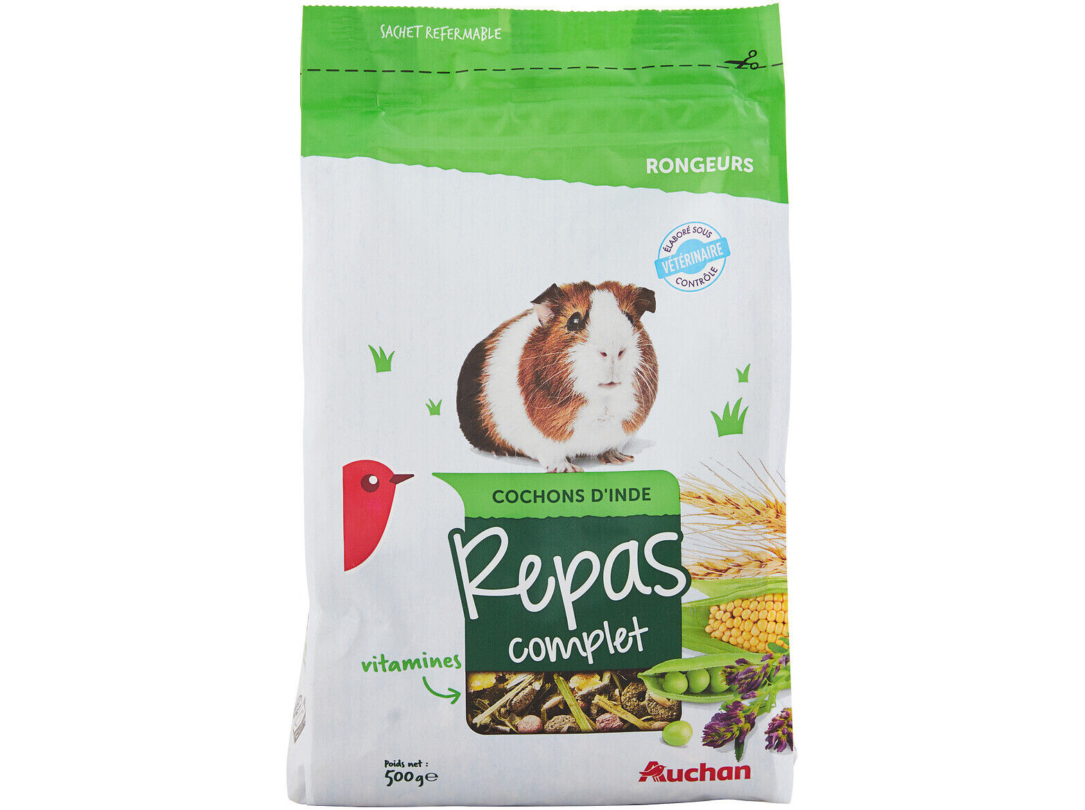 COMIDA PARA PORQUINHO &Iacute;NDIA AUCHAN MENU COMPLETO 500G