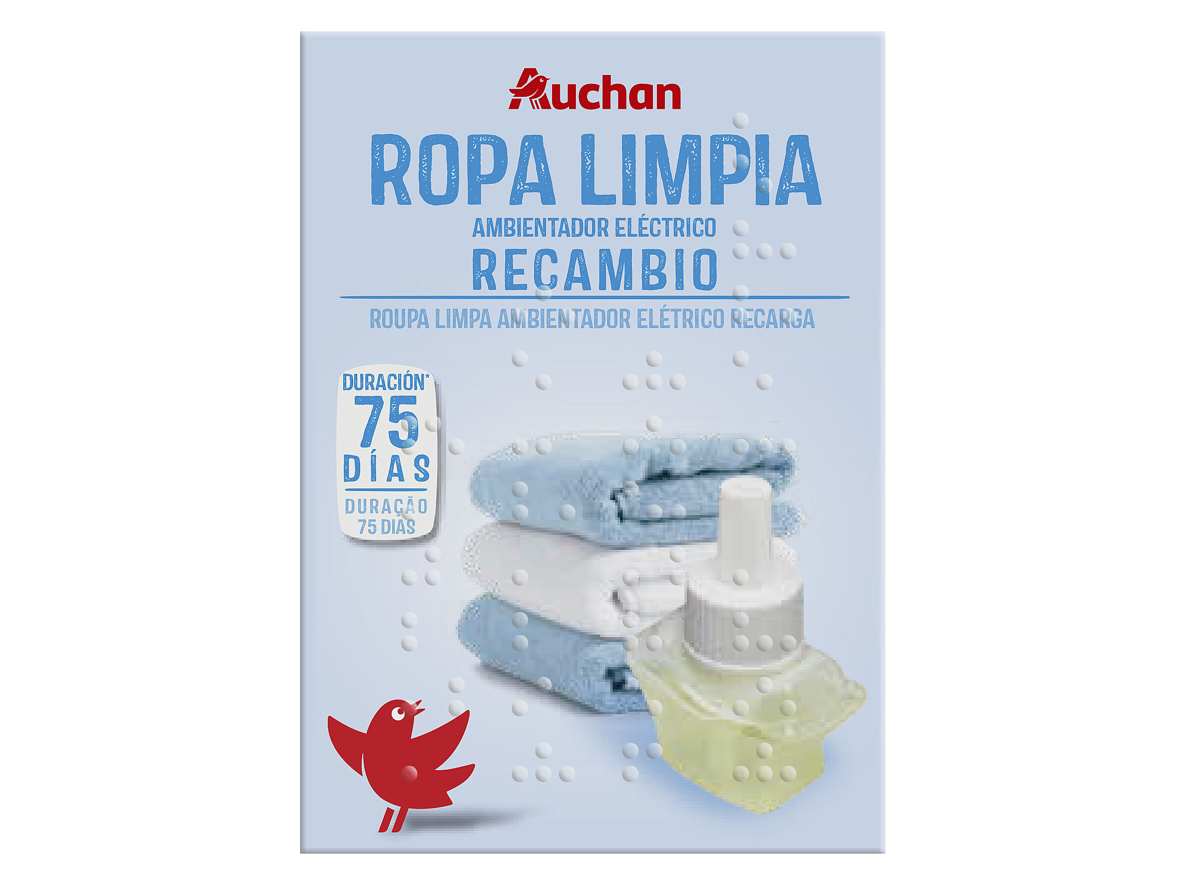 AMBIENTADOR EL&Eacute;CTRICO AUCHAN RECARGA ROUPA LIMPA 25ML