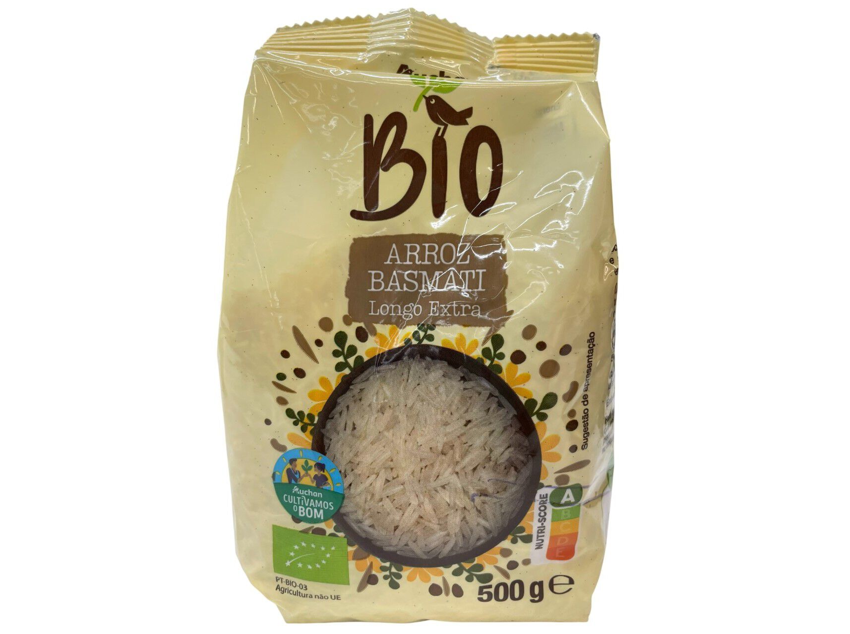 ARROZ BASMATI AUCHAN BIO CULTIVAMOS BOM LONGO EXTRA 500G
