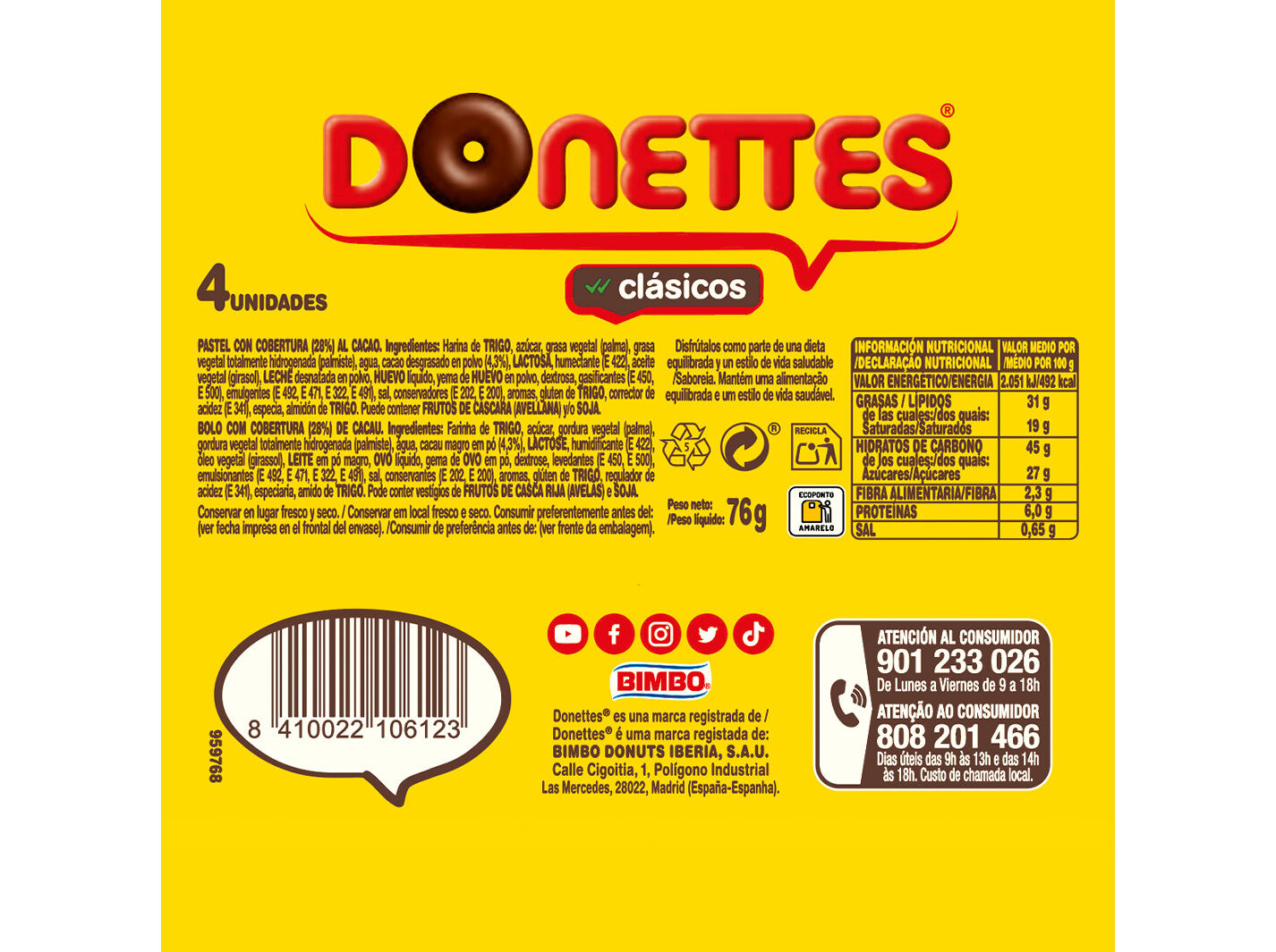 BOLO DONETTES CLASSICOS 4 UN image number 1