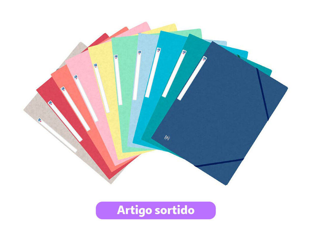 PASTA COM EL&Aacute;STICOS OXFORD TOPFILE PASTEL A4 CORES SORTIDAS