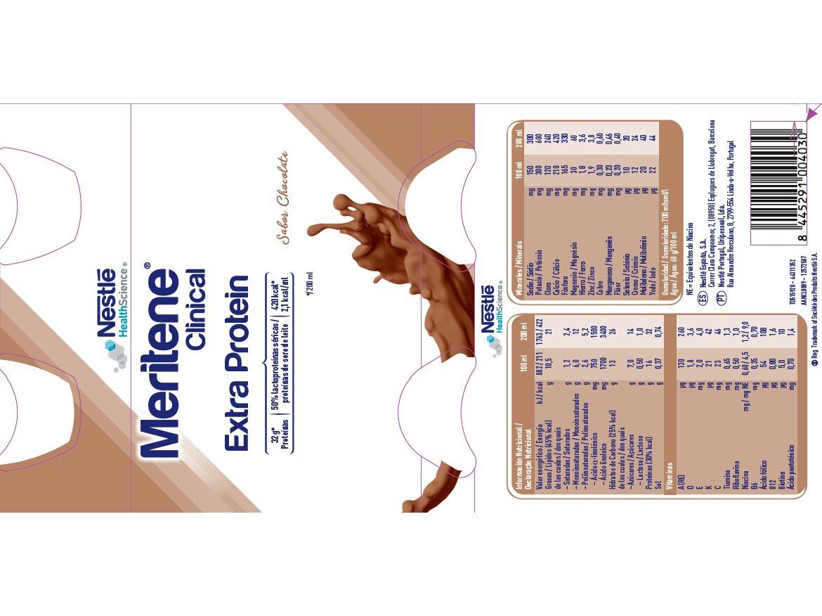 SUPLEMENTO MERITENE EXTRA PROTEIN CHOCOLATE 4X200ML image number 1