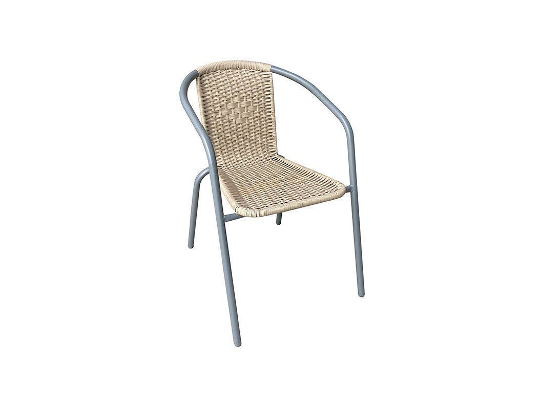 CADEIRA BISTRO GARDENSTAR METAL RATTAN NATURAL 58X53X75CM