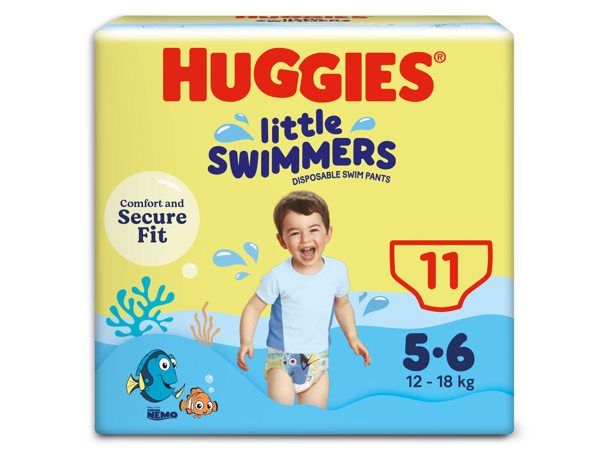 FRALDA CUECA BANHO HUGGIES LITTLE SWIMMERS T5-6 12-18KG 11UN