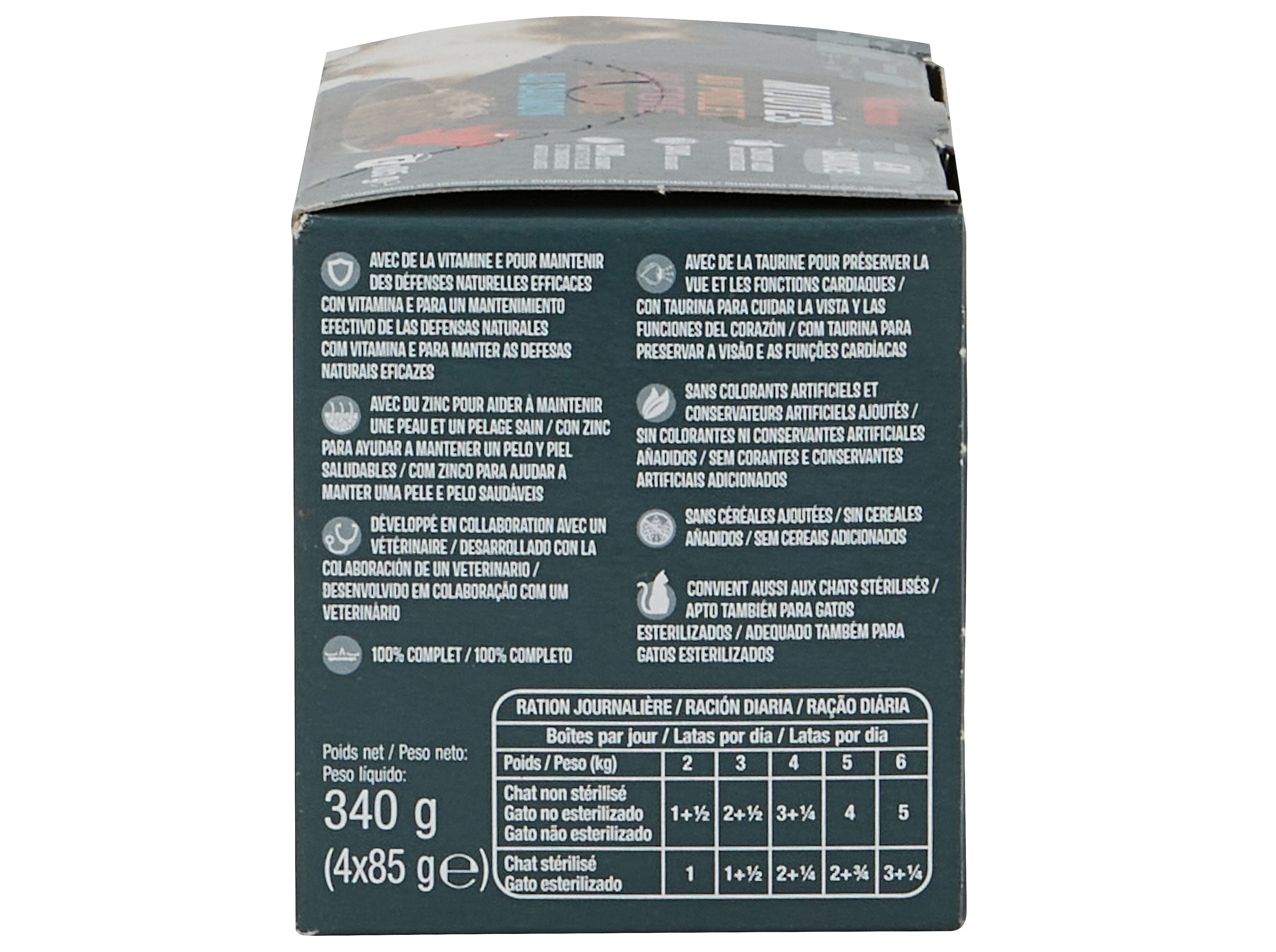 COMIDA H&Uacute;MIDA PARA GATO AUCHAN PEDACINHOS EM MOLHO 4X85G image number 3