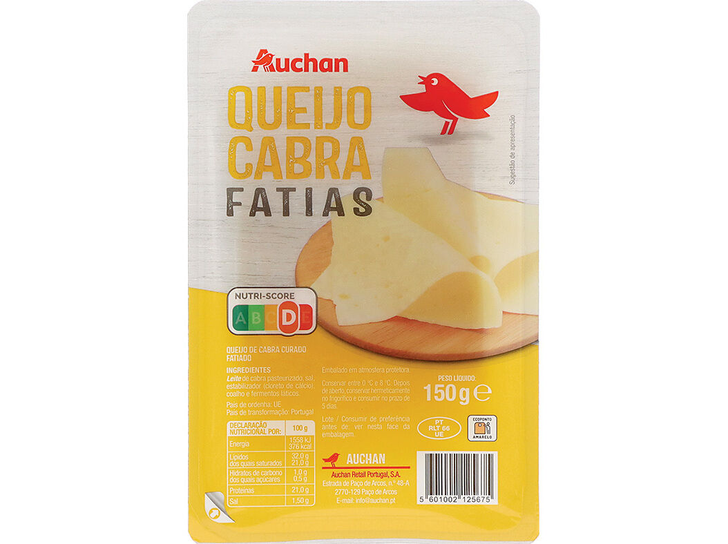QUEIJO CABRA AUCHAN FATIAS 150G