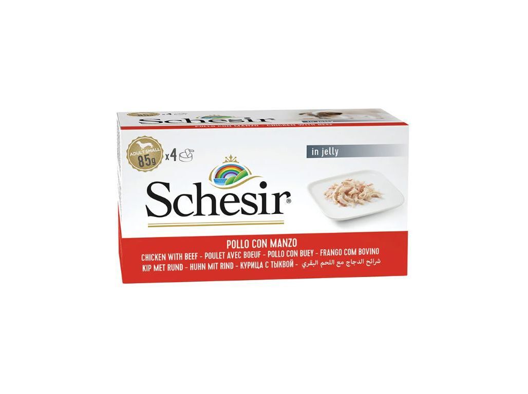 COMIDA H&Uacute;MIDA C&Atilde;O SCHESIR FRANGO/CARNE 4X85G image number 1