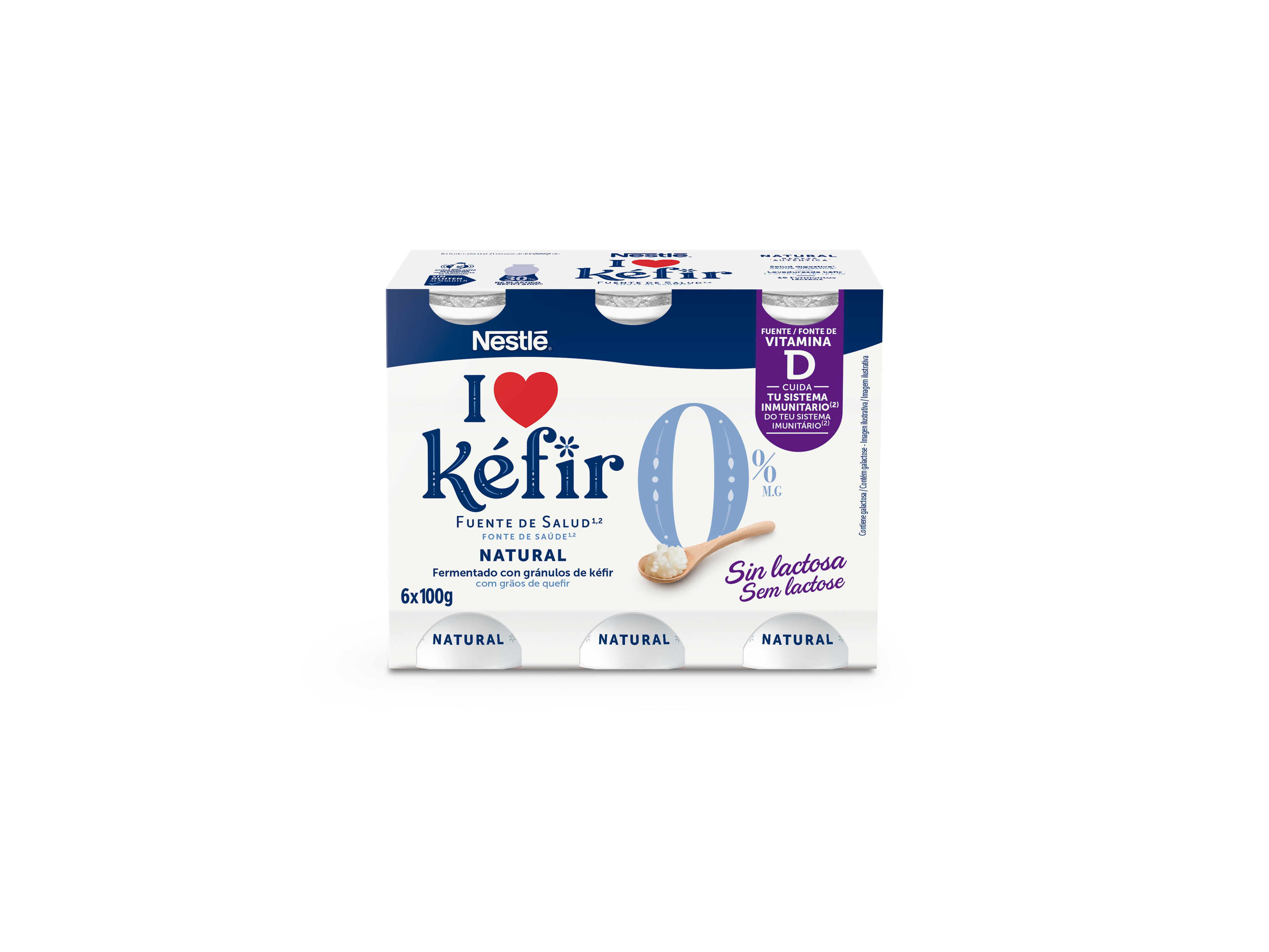 KEFIR NESTL&Eacute; NATURAL 0% 6X100G