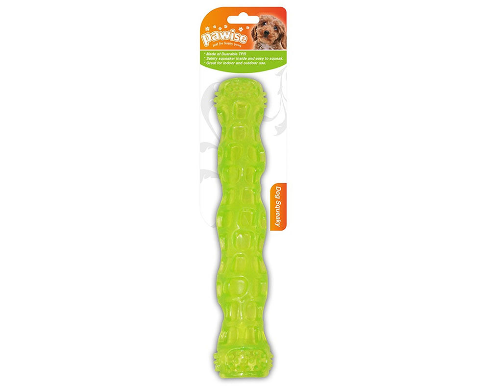 BRINQUEDO PARA C&Atilde;O PAWISE BAST&Atilde;O DE TERMOPL&Aacute;STICO COM SQUEAKER 28CM