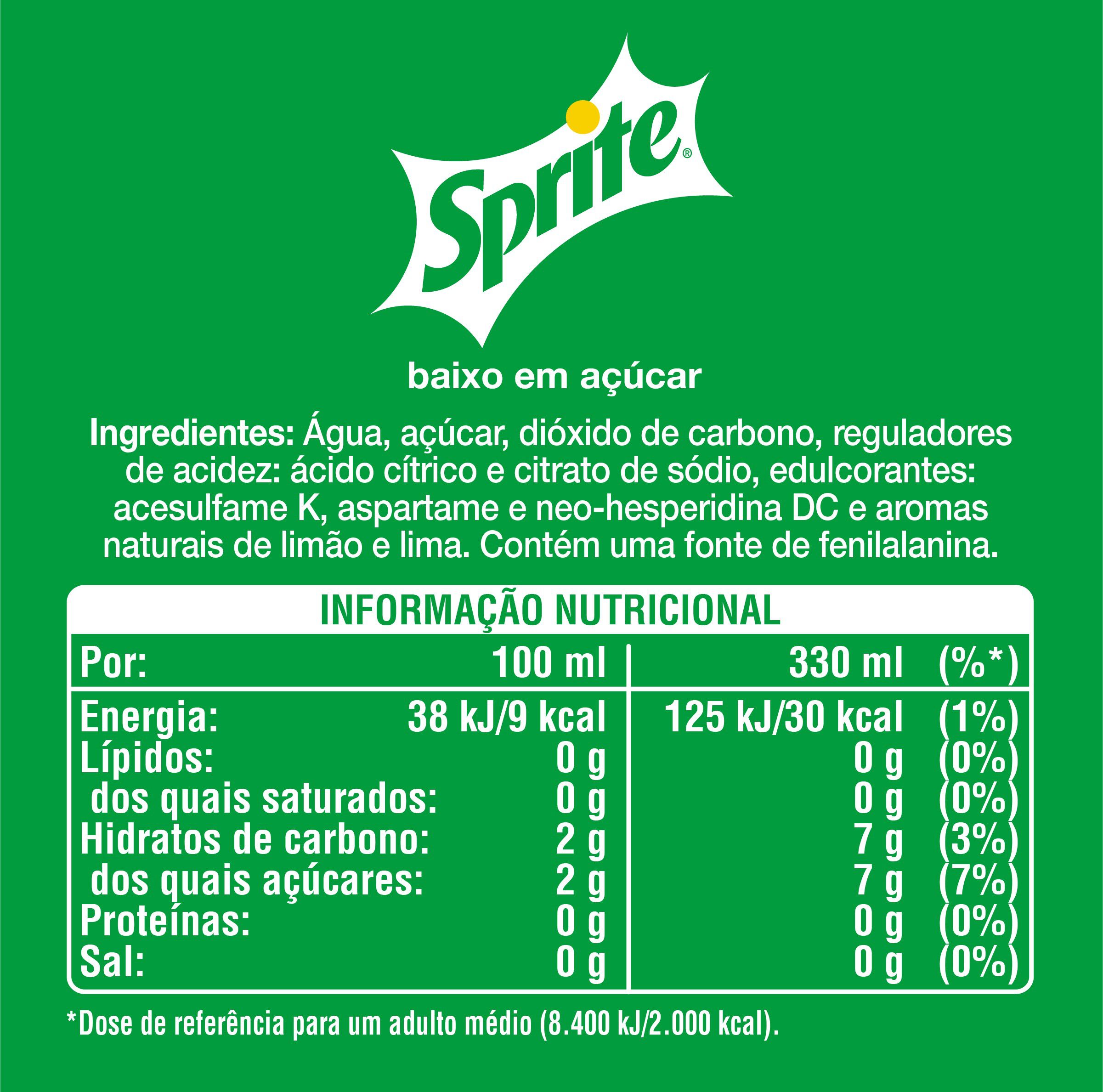 REFRIGERANTE COM G&Aacute;S SPRITE LATA 6X0.33L image number 1