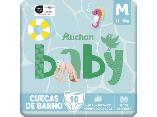 CUECAS DE BANHO AUCHAN BABY TAMANHO M 11-18KG 10UN image number 0