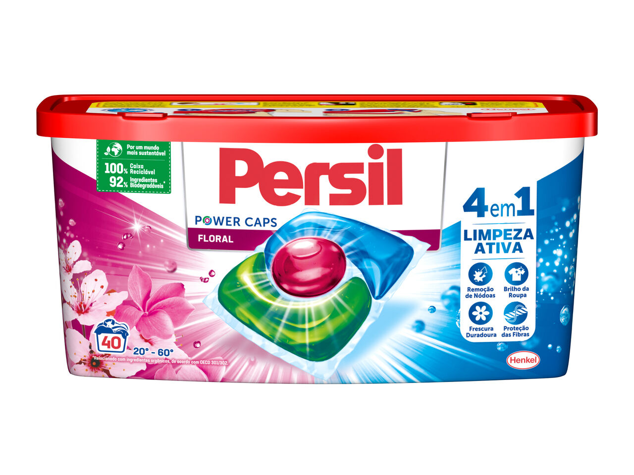 DETERGENTE ROUPA M&Aacute;QUINA C&Aacute;PSULAS PERSIL FLORAL 40DOSES