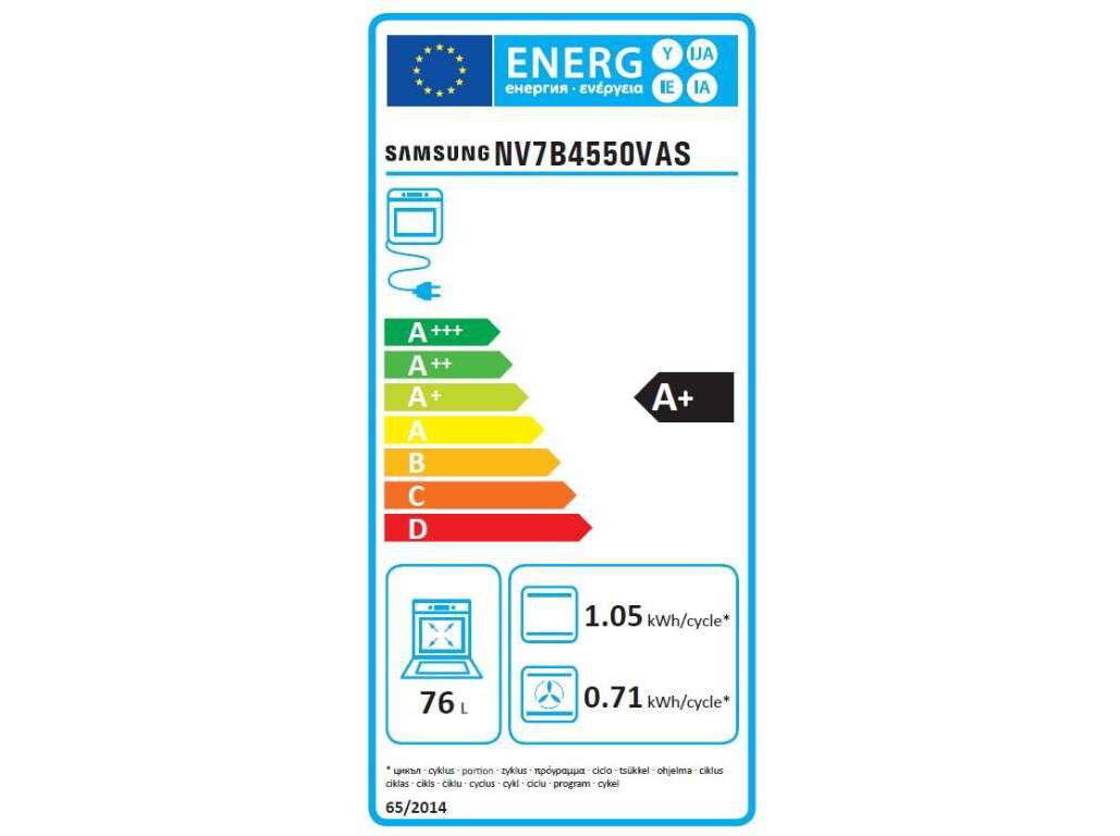 FORNO MULTIFUN&Ccedil;&Otilde;ES SAMSUNG NV7B4550VAS/U3 A+ INOX 77L image number 3
