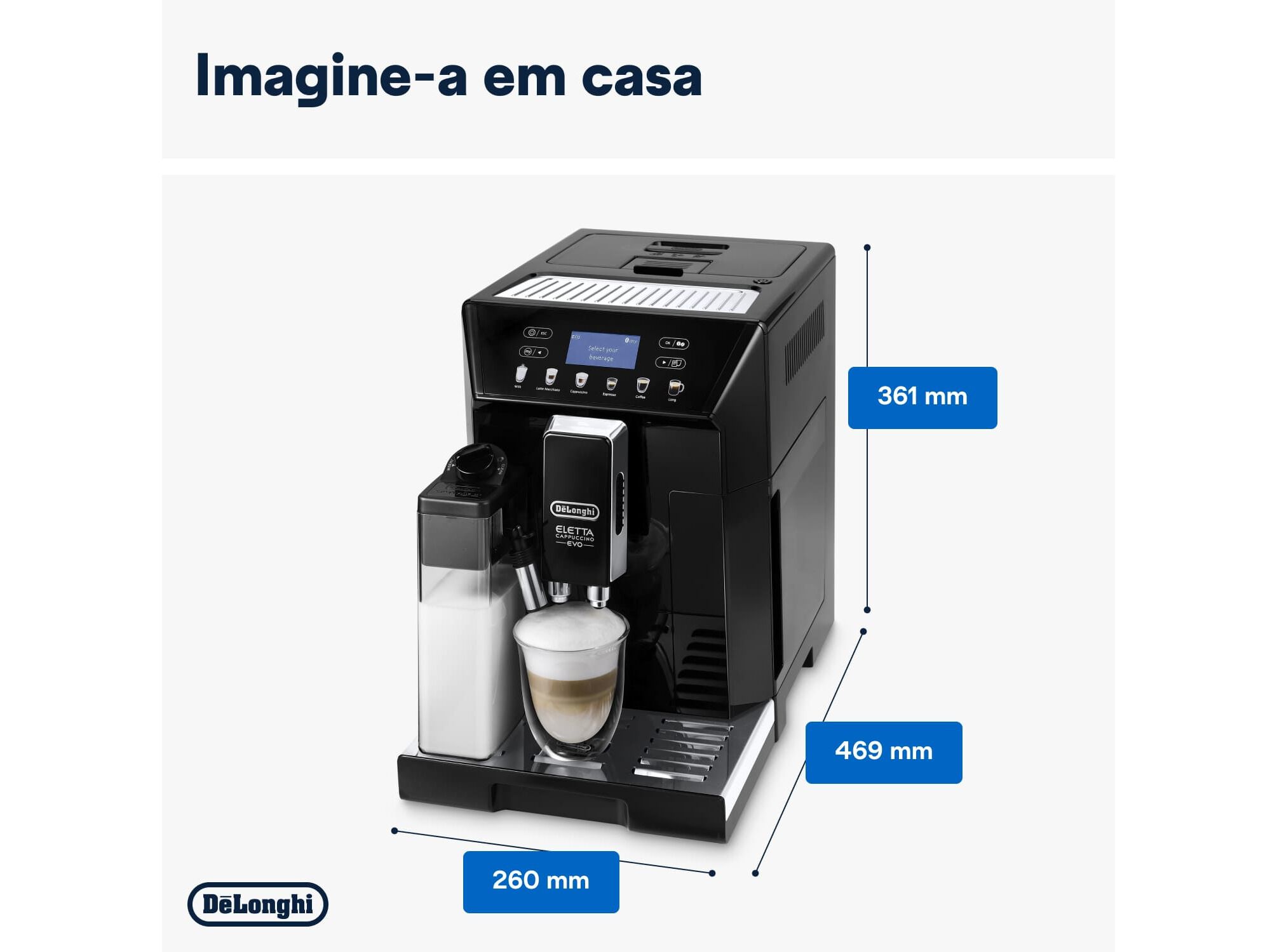 M&Aacute;QUINA DE CAF&Eacute; EXPRESSO AUTOM&Aacute;TICA DELONGHI ECAM46.860.B ELETTA CAPPUCCINO EVO image number 6