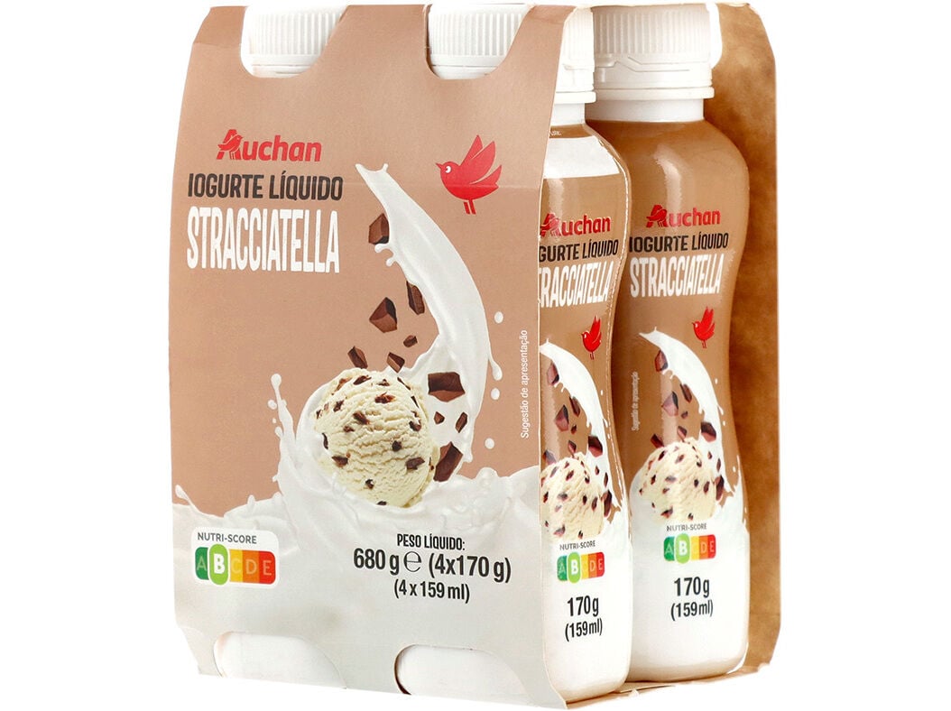 IOGURTE LIQUIDO AUCHAN STRACCIATELLA 4X170G