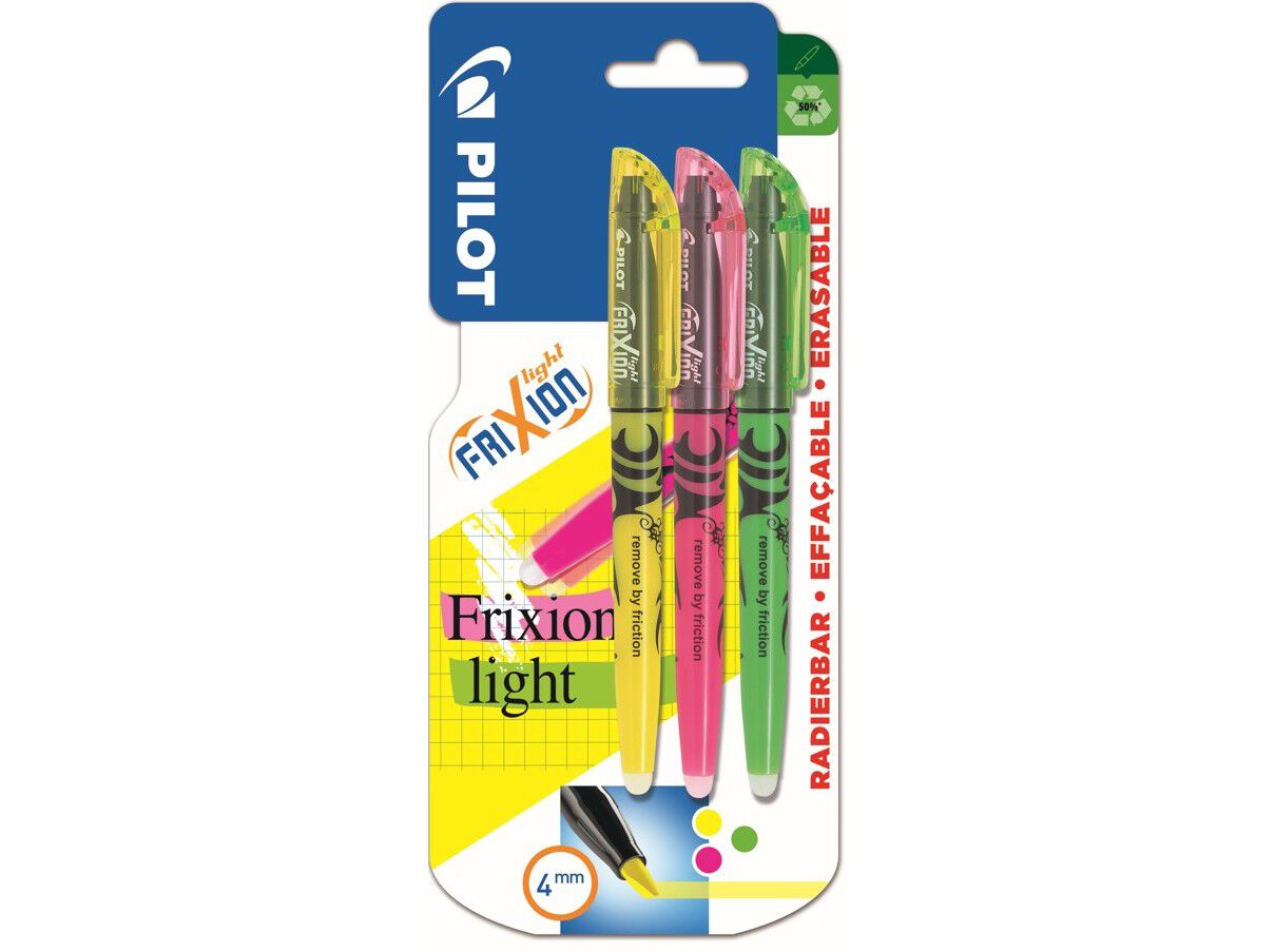 SUBLINHADORES FRIXION PILOT CORES N&Eacute;ON 4MM 3 UNIDADES
