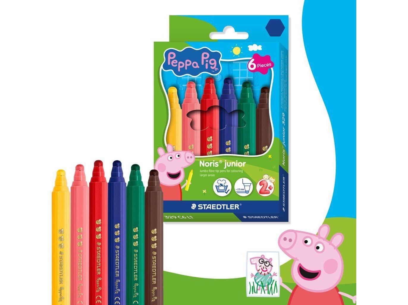 MARCADORES COLORIR STAEDTLER PEPPA PIG 6 UNIDADES image number 1
