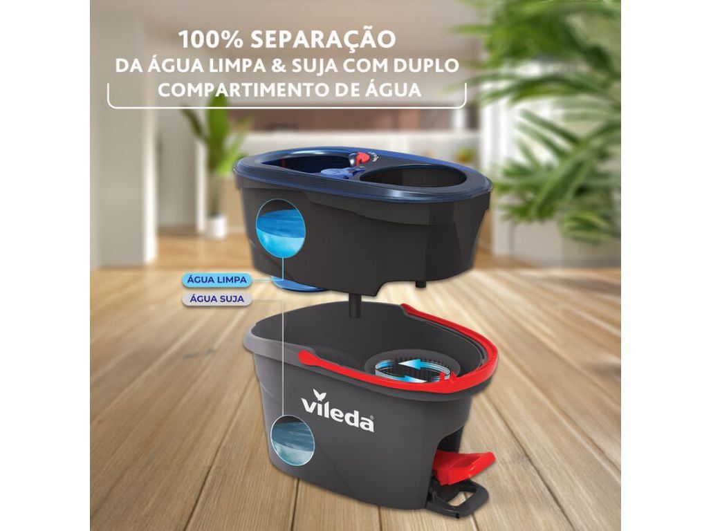 SISTEMA TURBO H2PRO VILEDA COM PEDAL &Aacute;GUA SEMPRE LIMPA image number 1