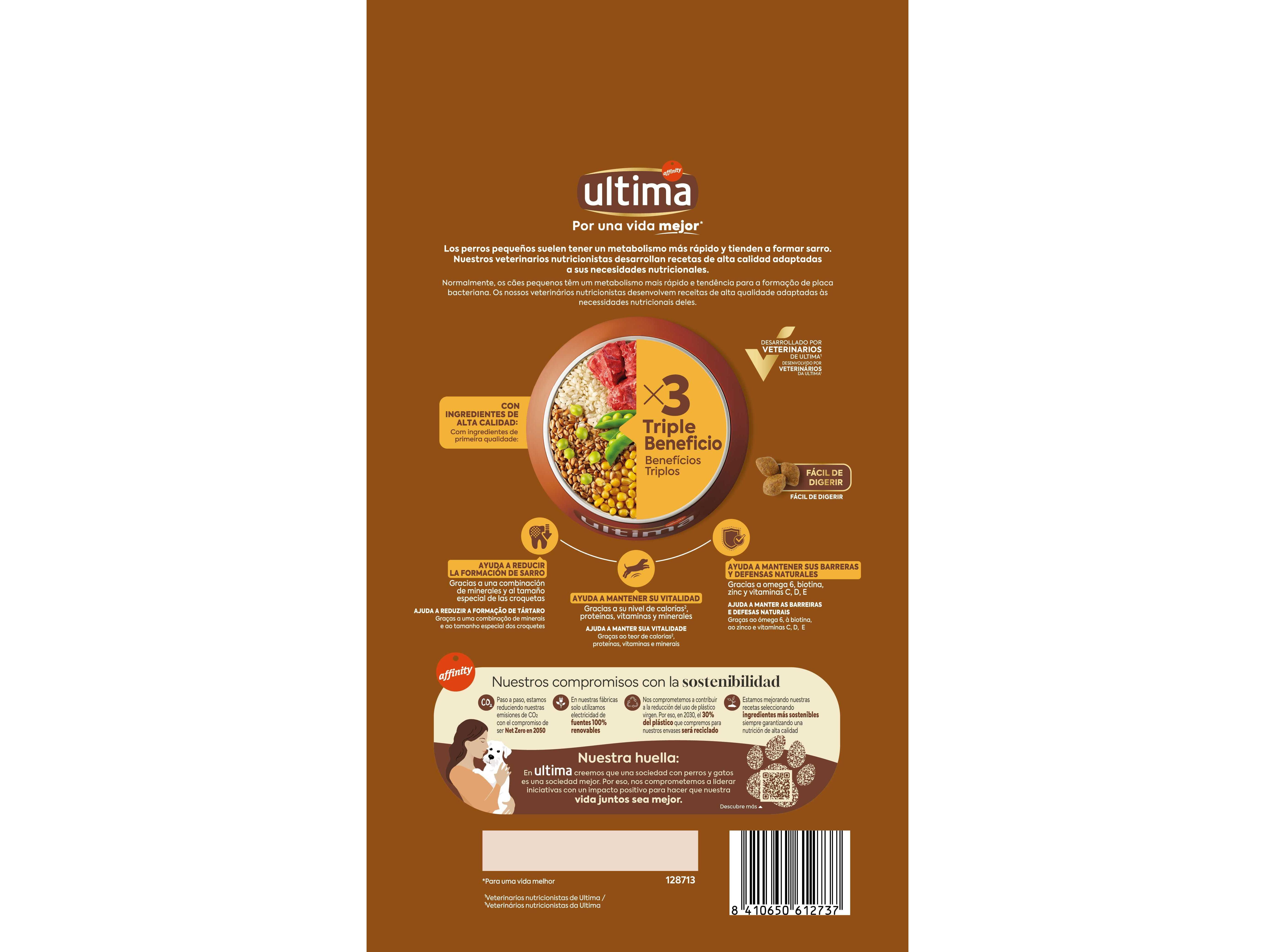 RA&Ccedil;&Atilde;O C&Atilde;O ULTIMA MINI ADULTO VACA 1.25KG image number 1