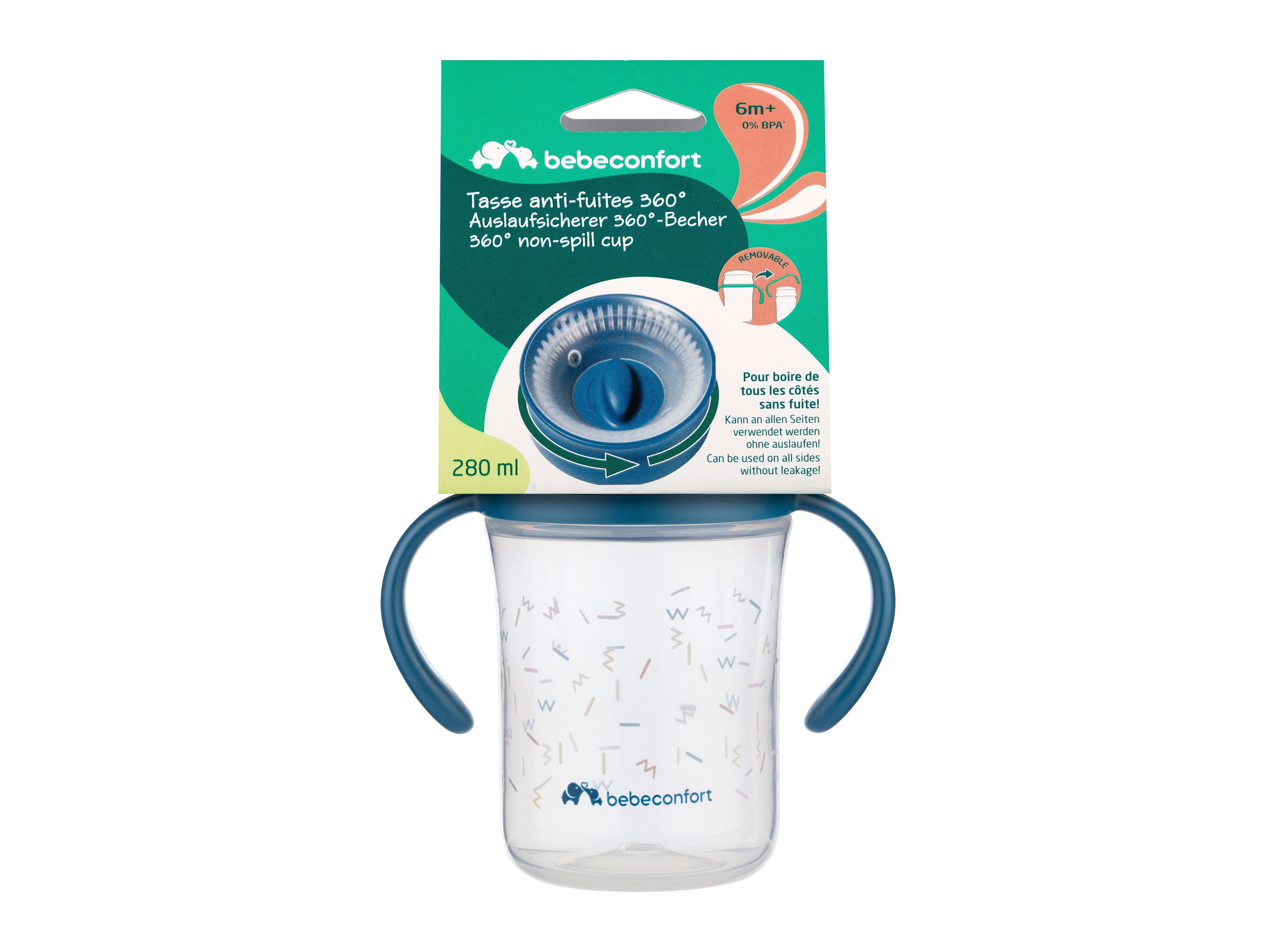 COPO ANTI-FUGA B&Eacute;B&Eacute;CONFORT AZUL 280ML/6M+ image number 0