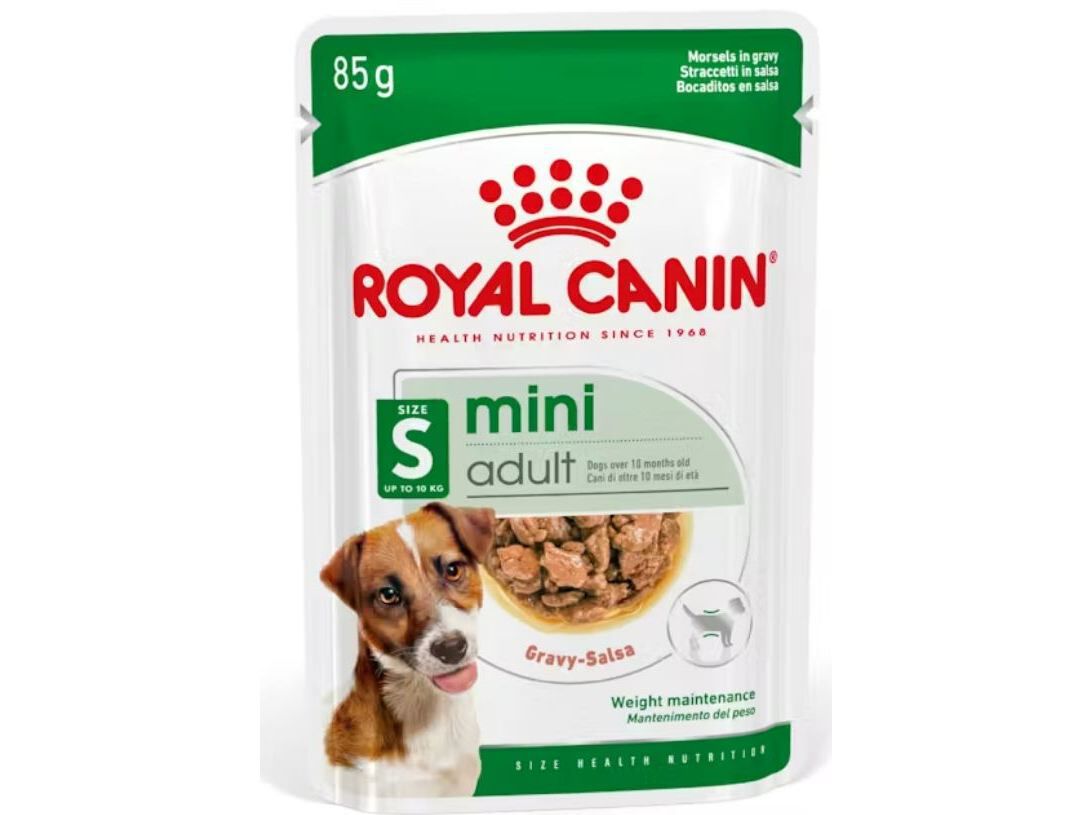 COMIDA H&Uacute;MIDA C&Atilde;O ROYAL CANIN MINI ADULTO 85G image number 0
