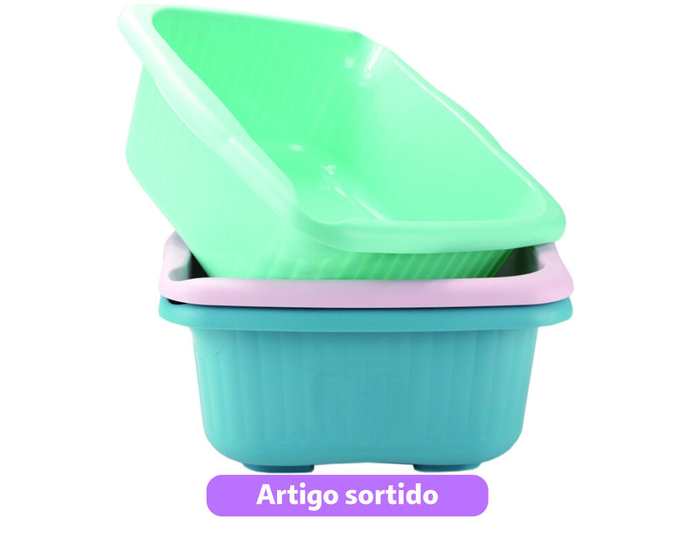 BACIA QUADRADA CODIL COLORS 34.5X34.5X15CM 10L CORES SORTIDAS