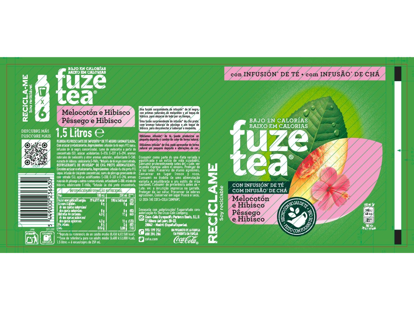 ICE TEA FUZE TEA P&Ecirc;SSEGO & HIBISCO 0.5L (SDR) image number 1