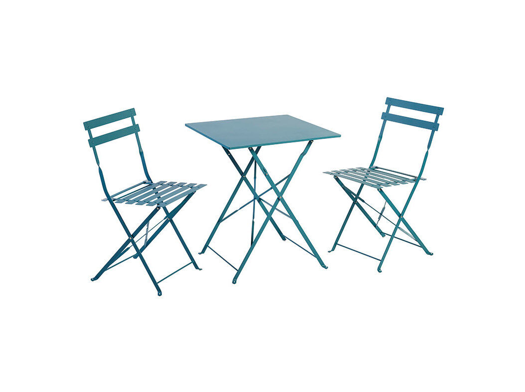 CONJUNTO DE VARANDA GARDENSTAR AZUL METAL 3 PE&Ccedil;AS