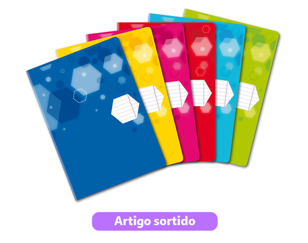 CADERNO AGRAFADO PAUTADO A4 AUCHAN 80 FOLHAS CORES SORTIDAS image number 0