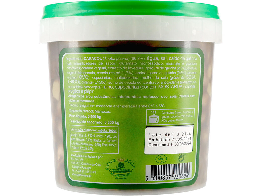 CARACOL COZIDO 600 GR image number 1