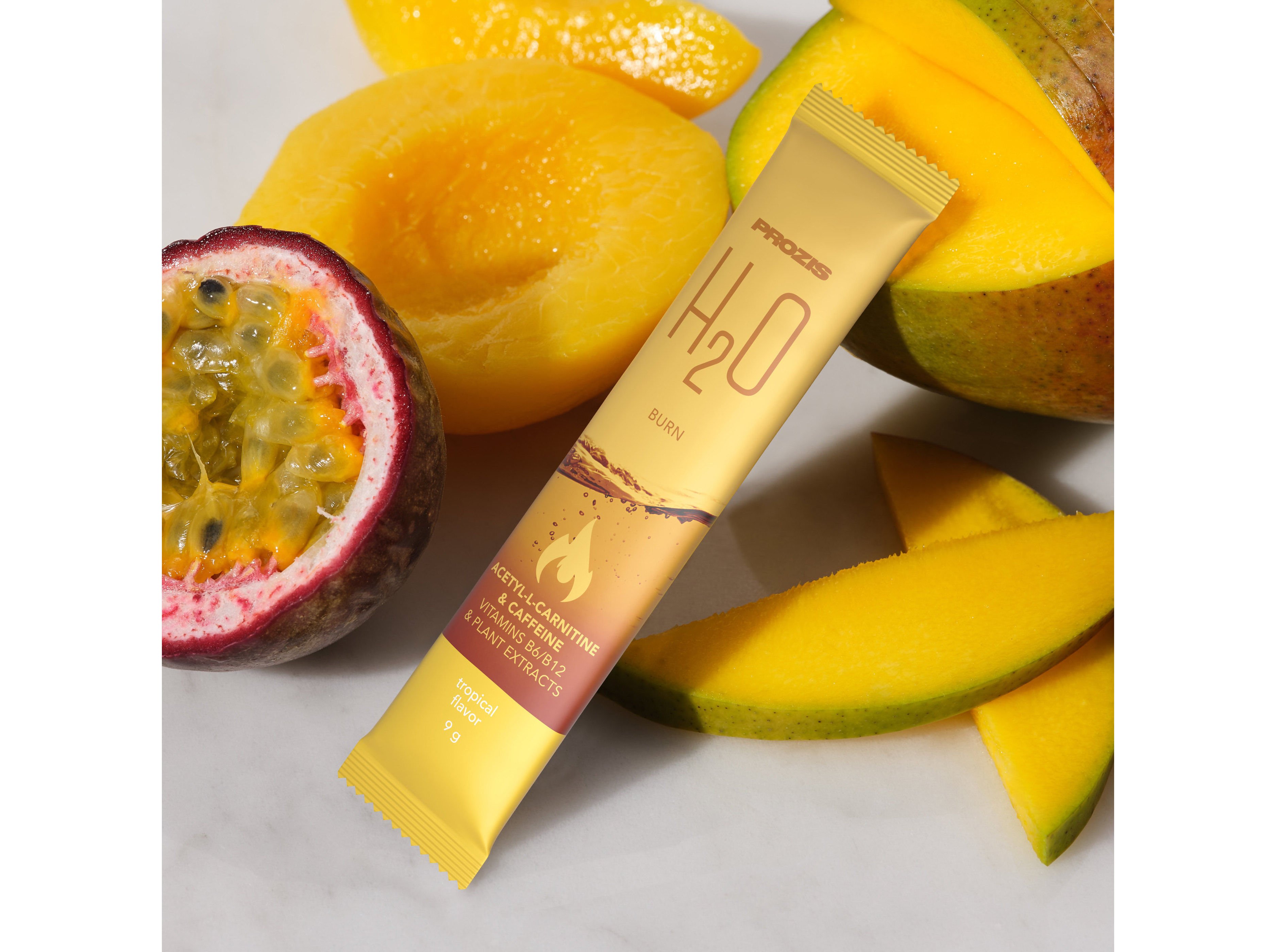 BEBIDAS INSTANTANEA H2O PROZIS BURN TROPICAL 72G (8X9G) image number 1