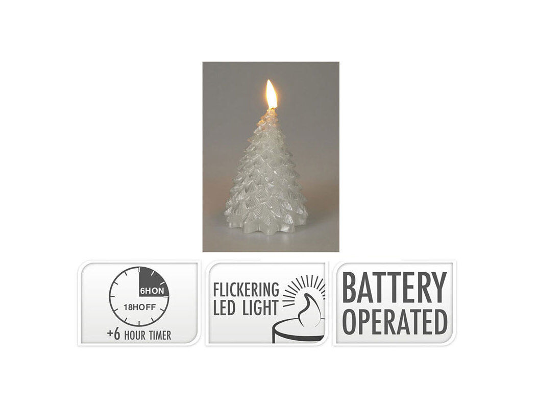 VELA LED &Aacute;RVORE PRATA 11CM image number 0