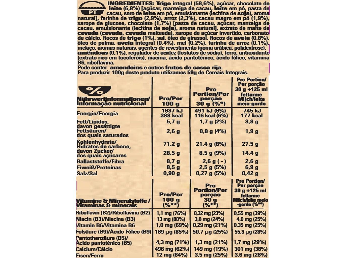 CEREAIS NESTL&Eacute; CLUSTERS CHOCOLATE 330G image number 1