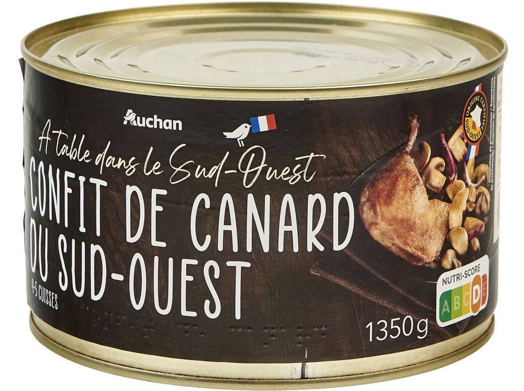 CONFIT DE PATO AUCHAN &Agrave; MESA EM FRAN&Ccedil;A 4/5 UNI 1350(745)G image number 0