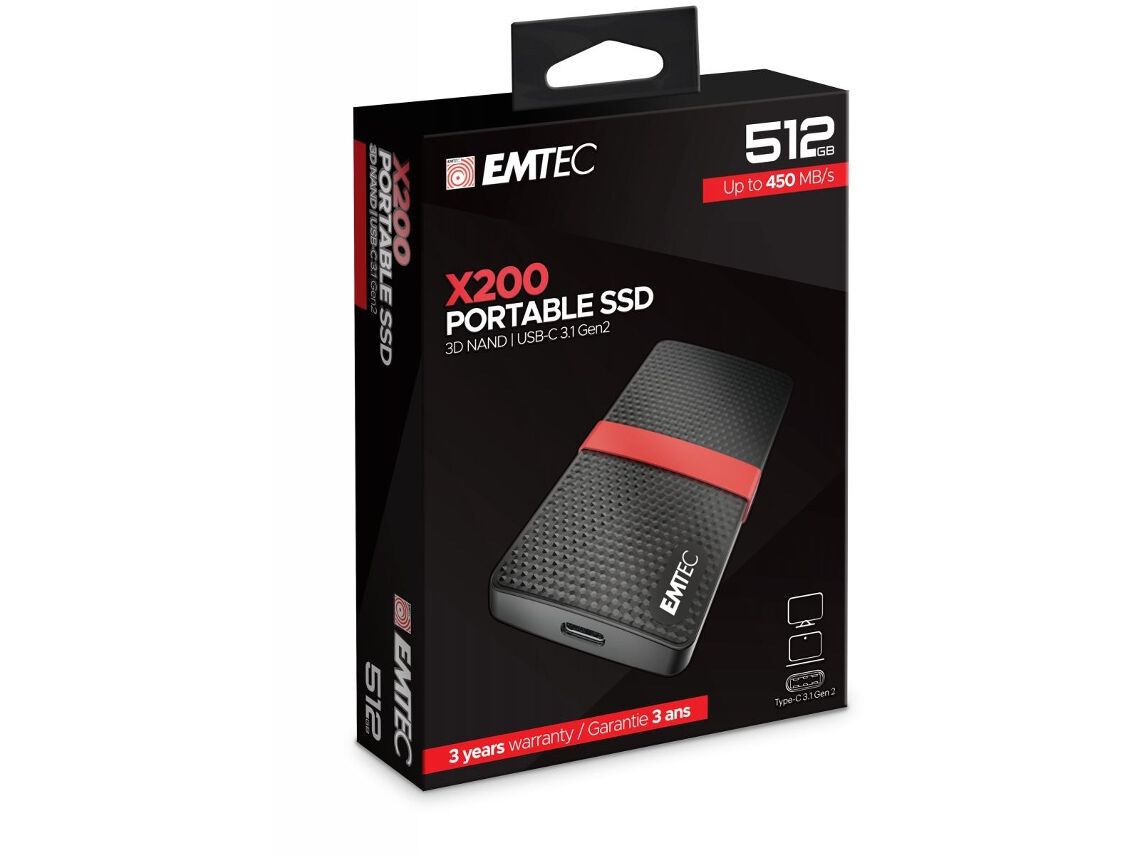 DISCO EXTERNO SDD EMTEC 3.2 GEN1 X200 PORTABLE SSD 512GB image number 0