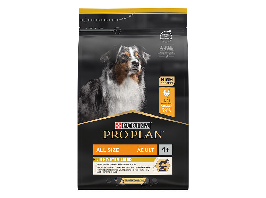 RA&Ccedil;&Atilde;O C&Atilde;O PRO PLAN ESTERILIZADO LIGHT 3KG image number 0