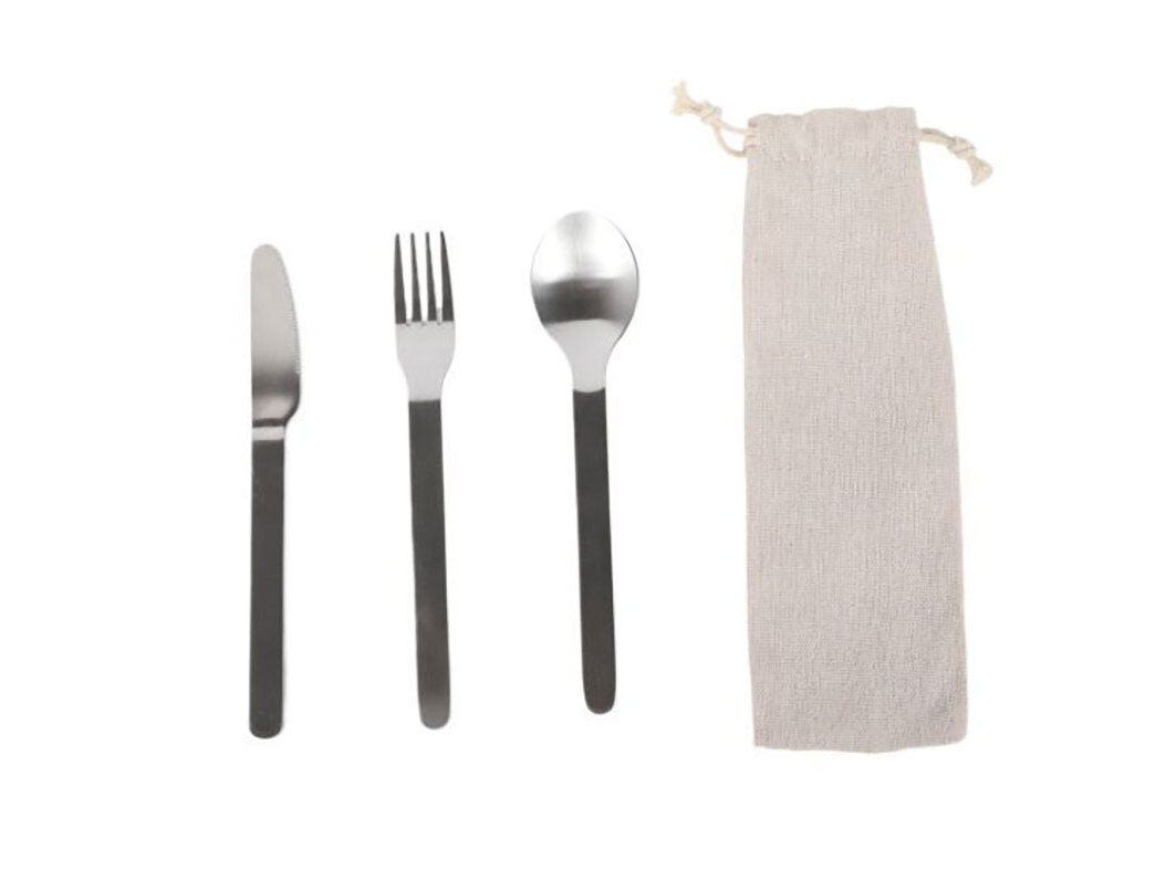 CONJUNTO DE 3 TALHERES INOX ACTUEL COM BOLSA image number 0